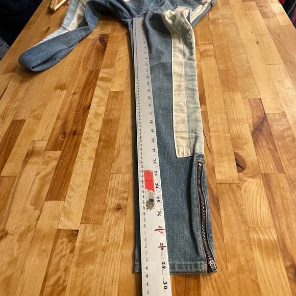 Rag & Bone The Skinny Racer Relay Wash‎ Ankle Zip Blue Jeans Sz 24 NEW - Picture 4 of 9